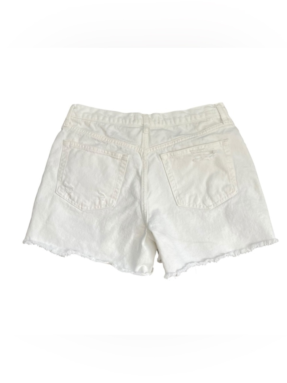 Free People We The Free White Denim Cutoff Shorts Distressed Raw Hem Sz 28 - Picture 10 of 10